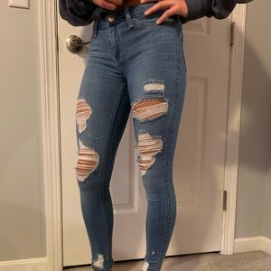 Hollister ripped jeans.